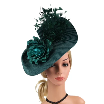 Decorative Disc Fascinator with Floral Design - Image 5