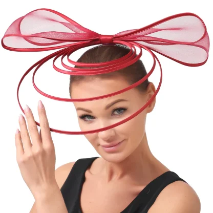 Large Bow Fascinator with Multilayered Decor - Image 7