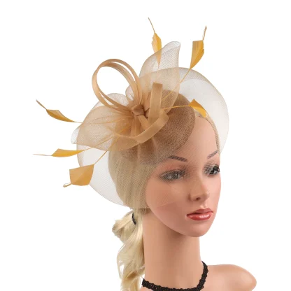 Mesh Fascinator with Faux Feather Design - Image 5