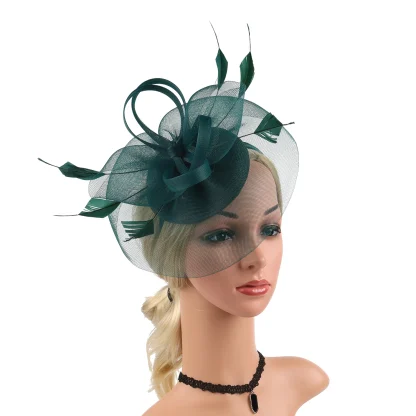 Mesh Fascinator with Faux Feather Design - Image 7