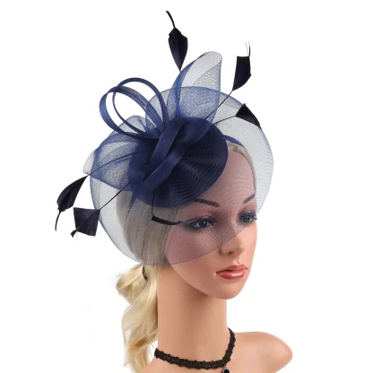 Mesh Fascinator with Faux Feather Design - Image 8