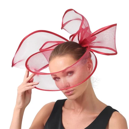 Exaggerated Fascinator with Decorative Bow Design - Image 4