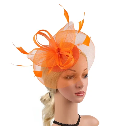 Mesh Fascinator with Faux Feather Design