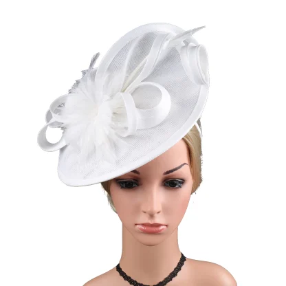 Large Mesh Cocktail Hat with Solid Color