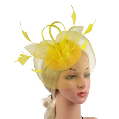 Mesh Fascinator with Faux Feather Design - Image 13