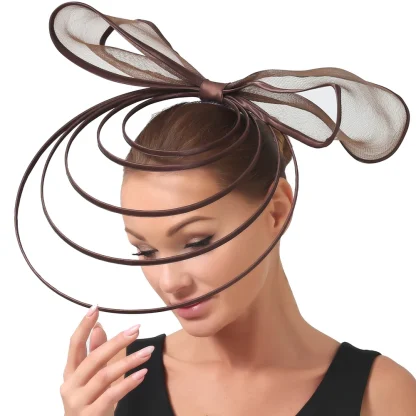 Large Bow Fascinator with Multilayered Decor - Image 12